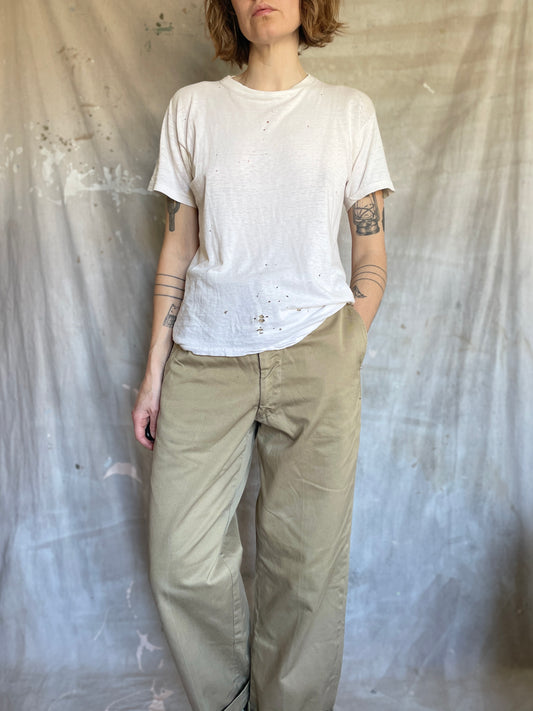 60s Military Khaki Trousers