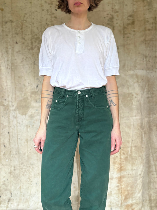 80s Blank White Henley Tee