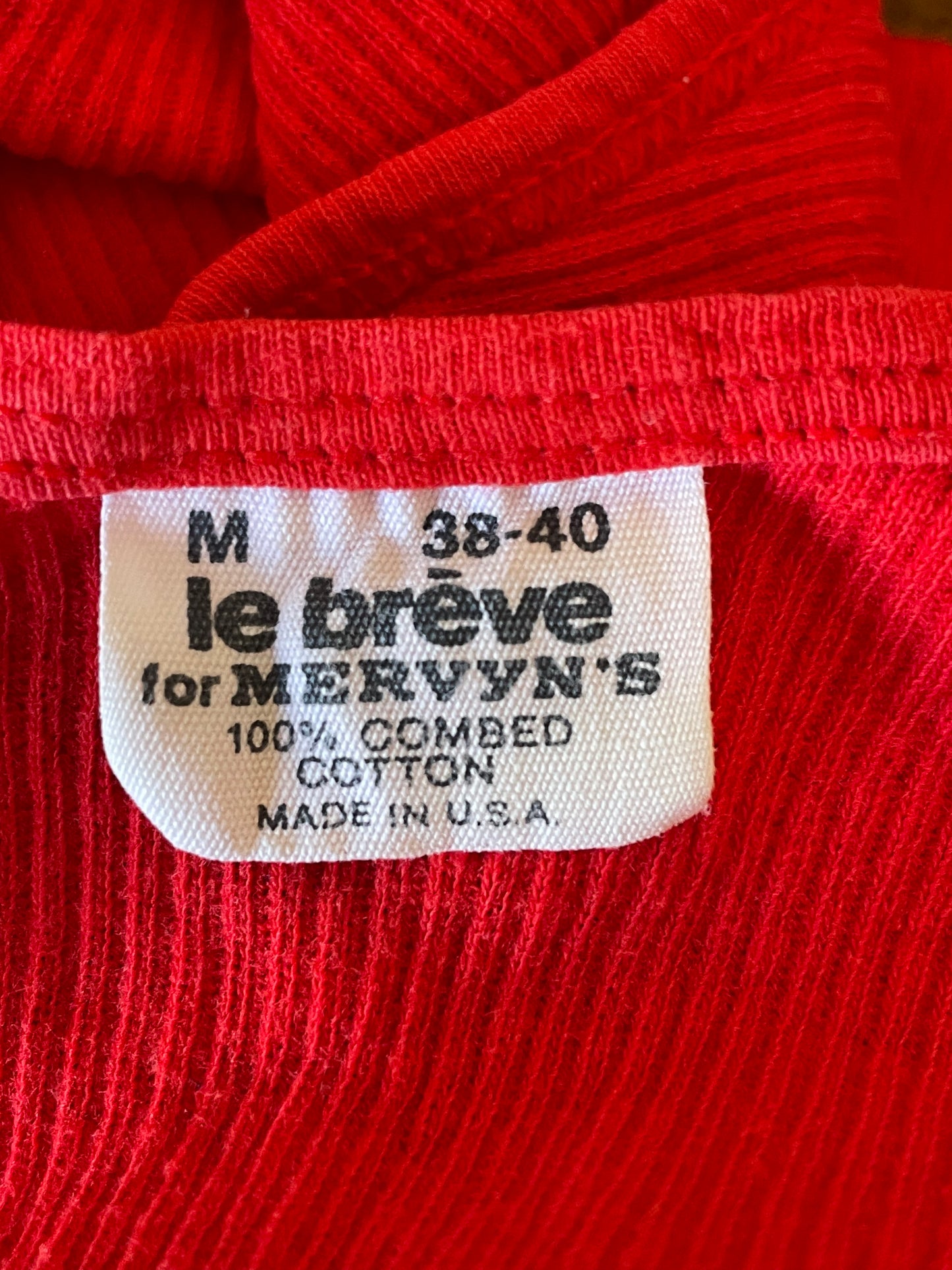 80s Blank Red Ribbed Tank Top