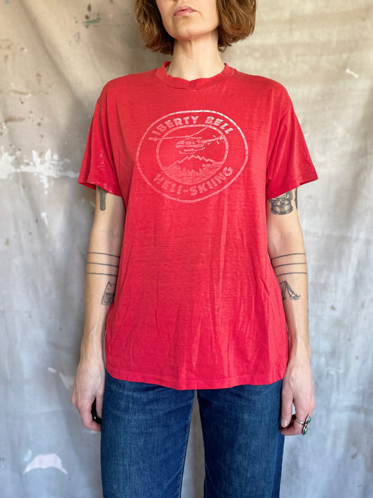 80s Liberty Bell Heli Skiiing Tee