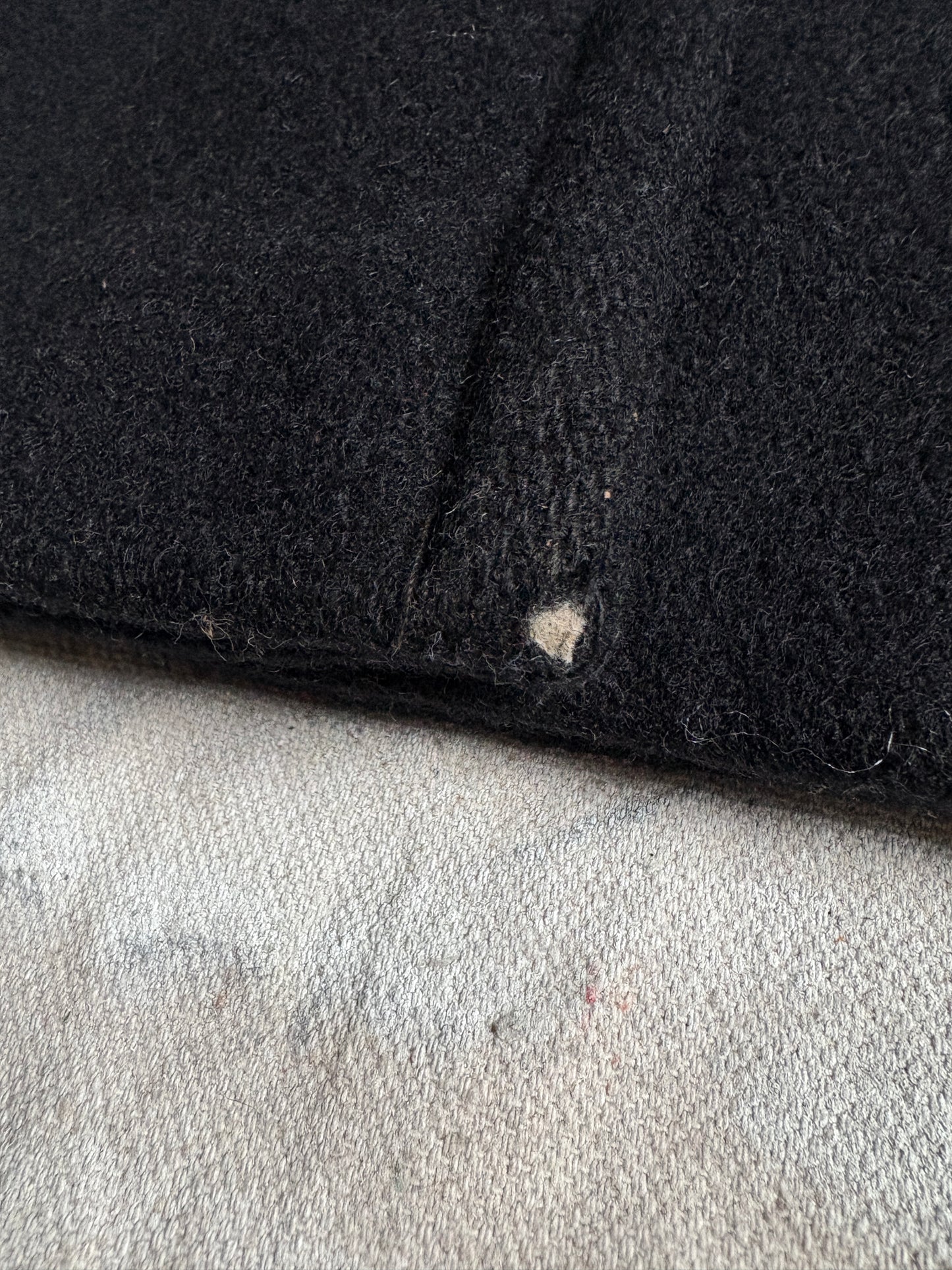 90s Black Wool Peacoat
