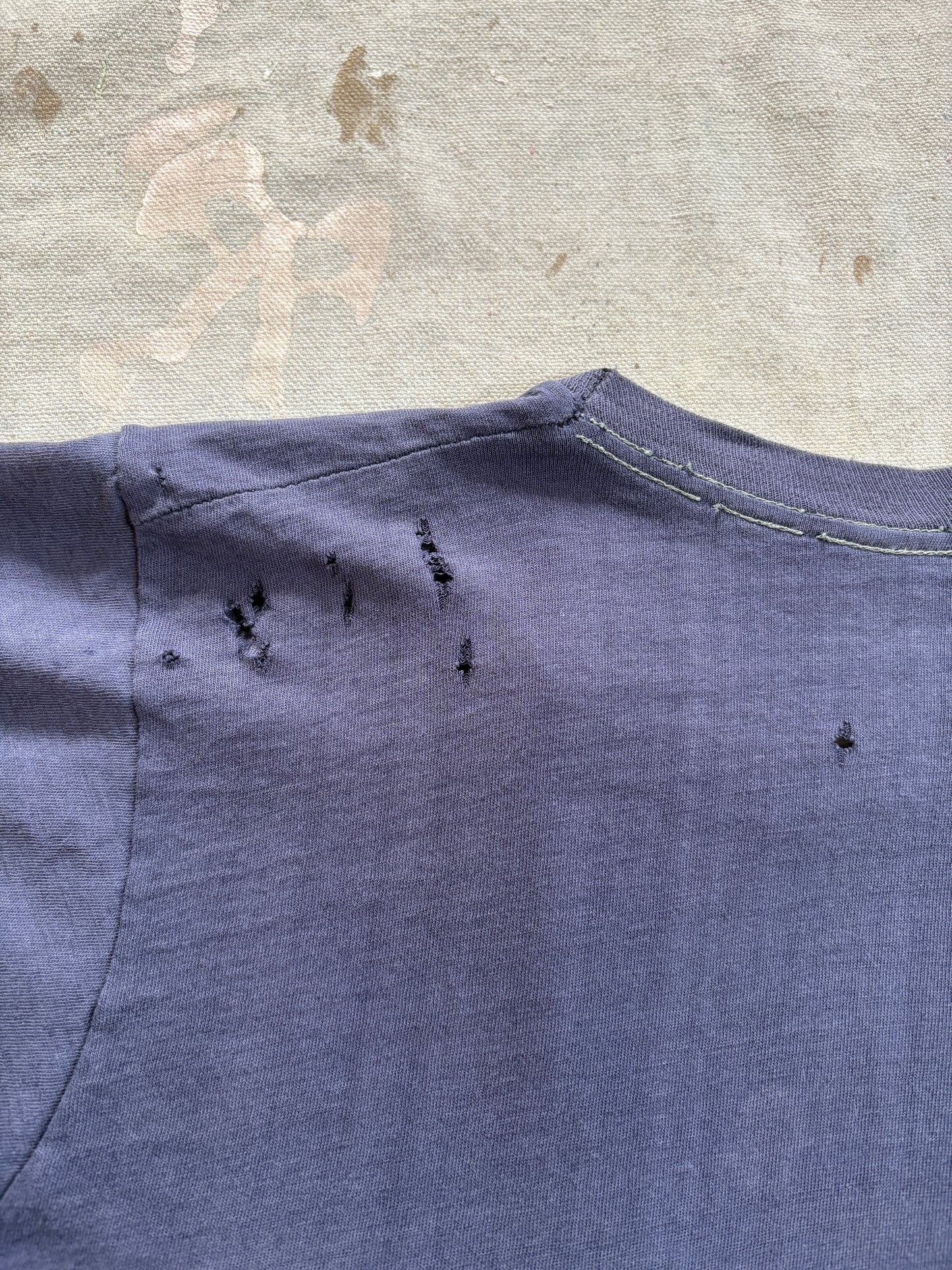 60s/70s Thrashed Blank Blue Pocket Tee