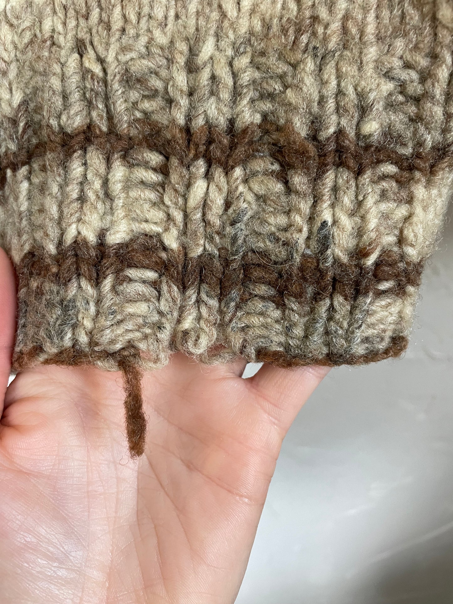 60s Handknit Cowichan Style Sweater