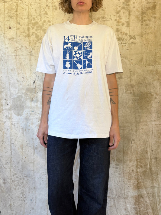 Vintage 1990 Folk Festival Glen Echo Park Tee