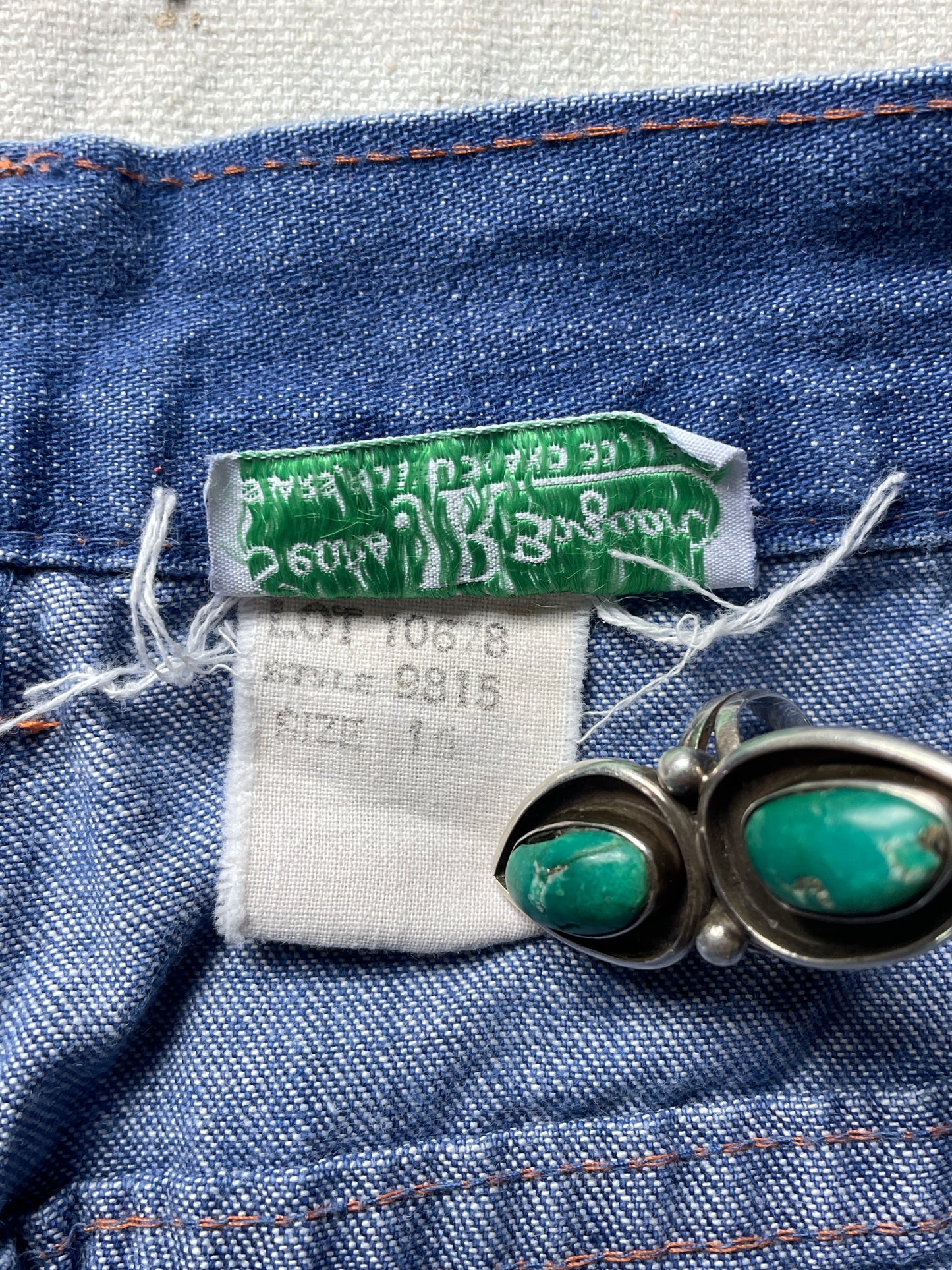 70s Woven Pocket Wide Leg Bell Bottom Jeans