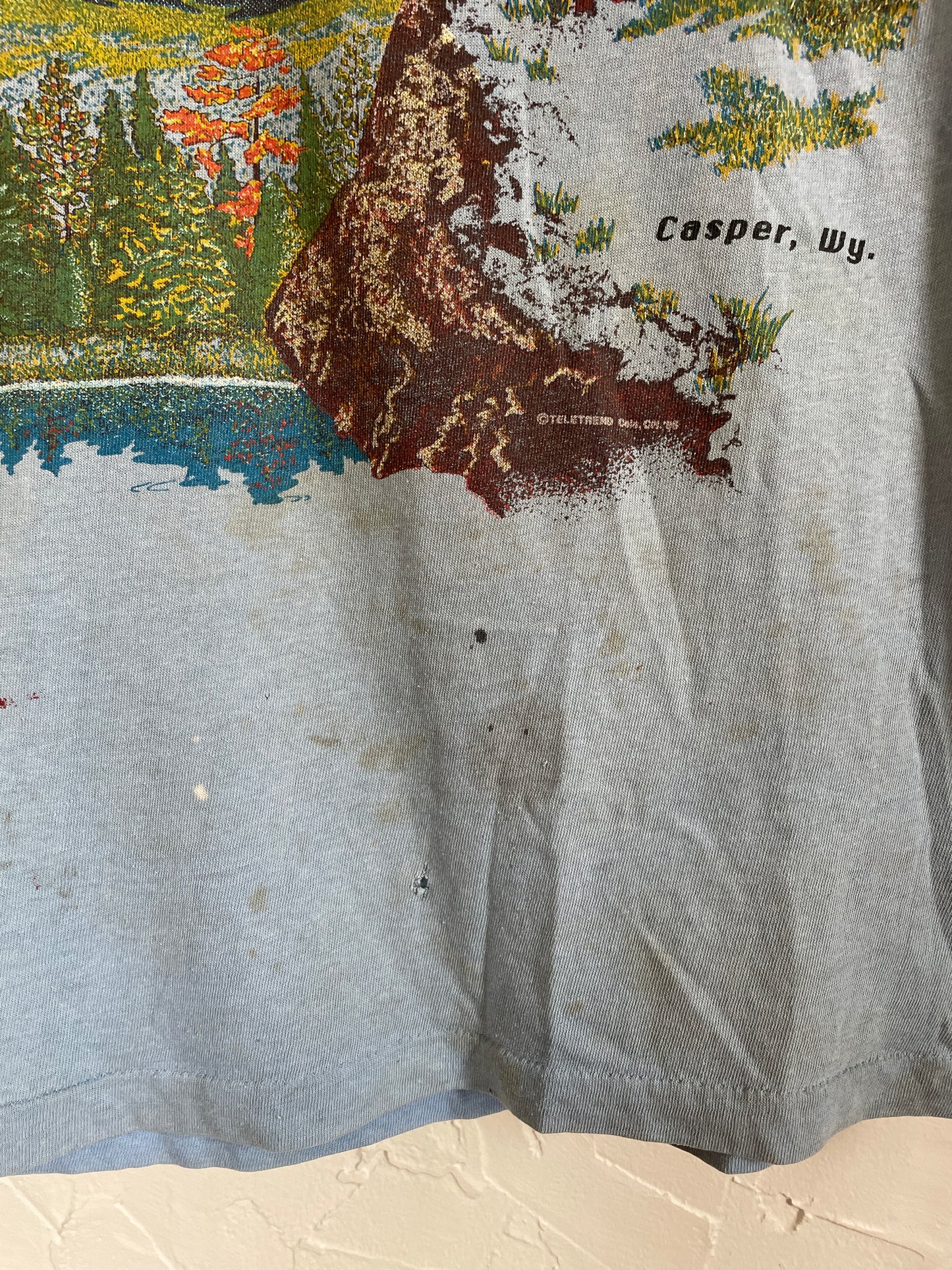 80s Cowboy With Horse Casper Wyoming Tee