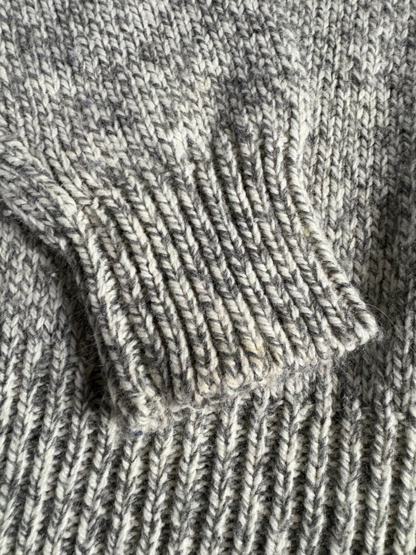 80s Speckled Gray Shawl Collar Sweater