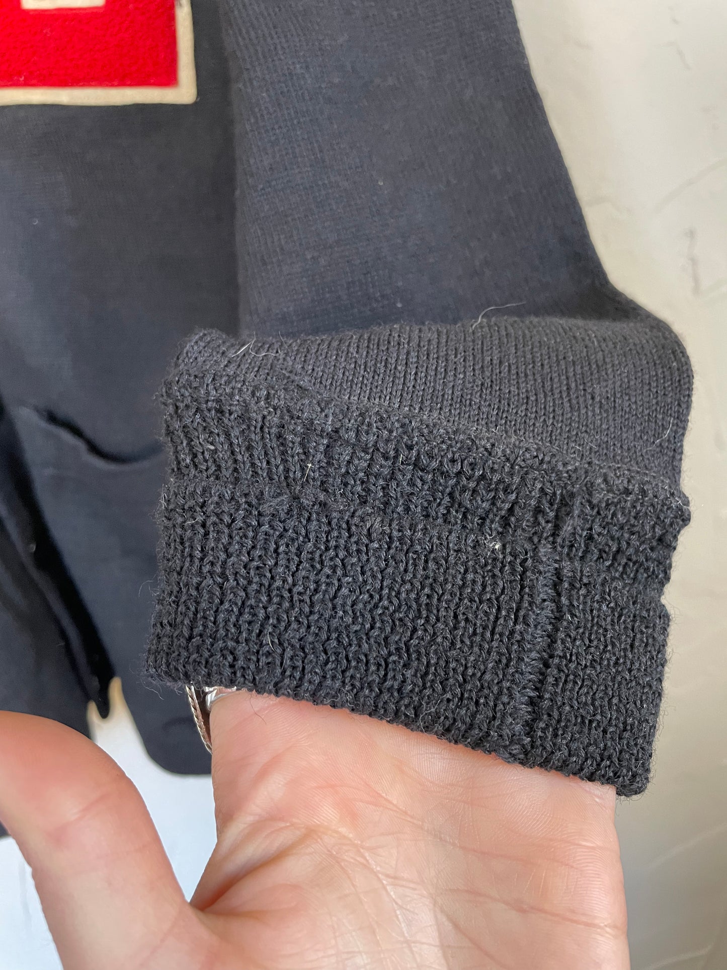 50s Black Letterman Sweater