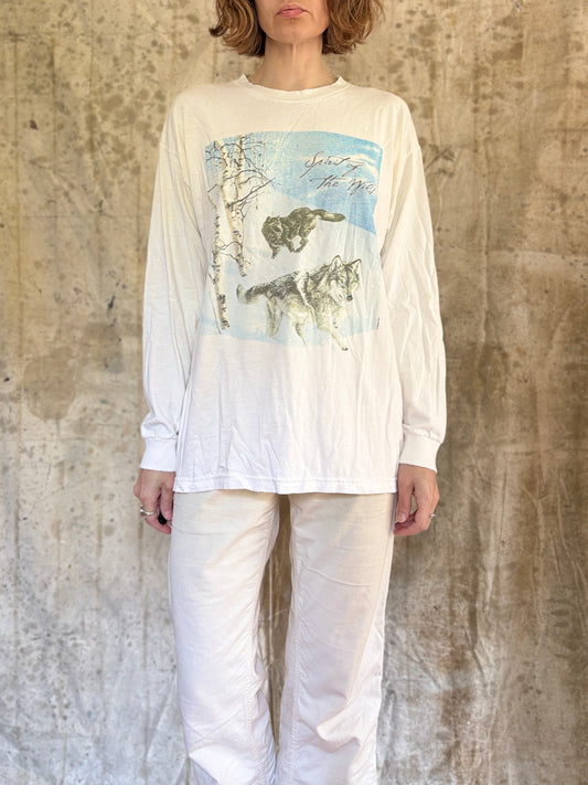 90s Spirit Of The Wild Wolf Long Sleeve Tee
