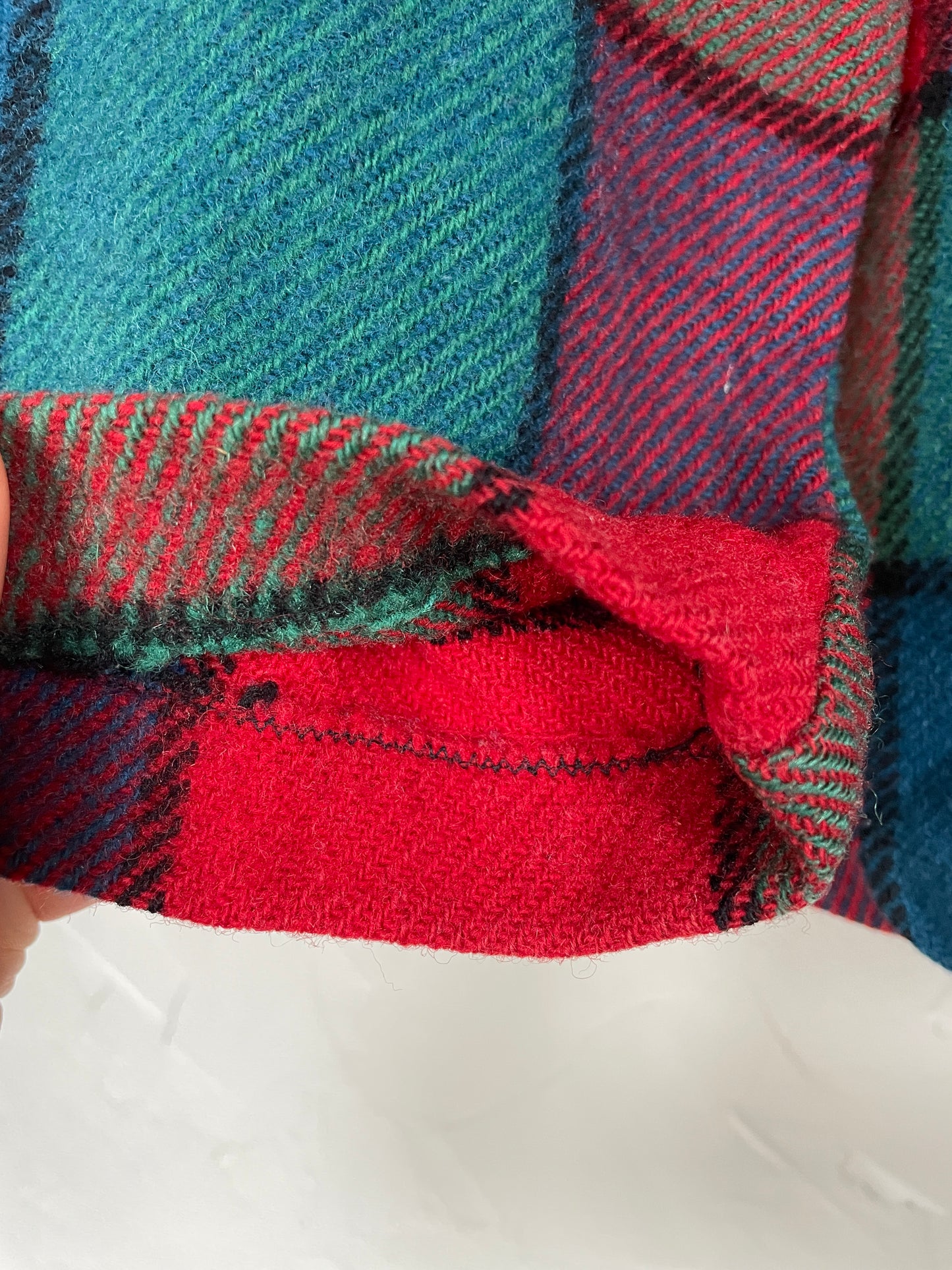 70s Plaid Wool Pullover Shirt