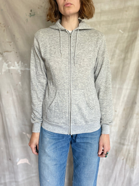 80s Blank Heather Grey Hoodie Sweatshirt