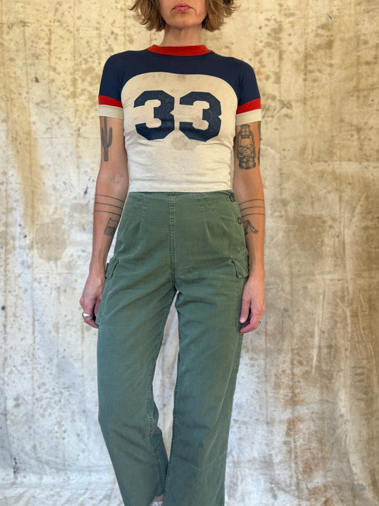 Vintage 80s 33 Jersey Baby Tee
