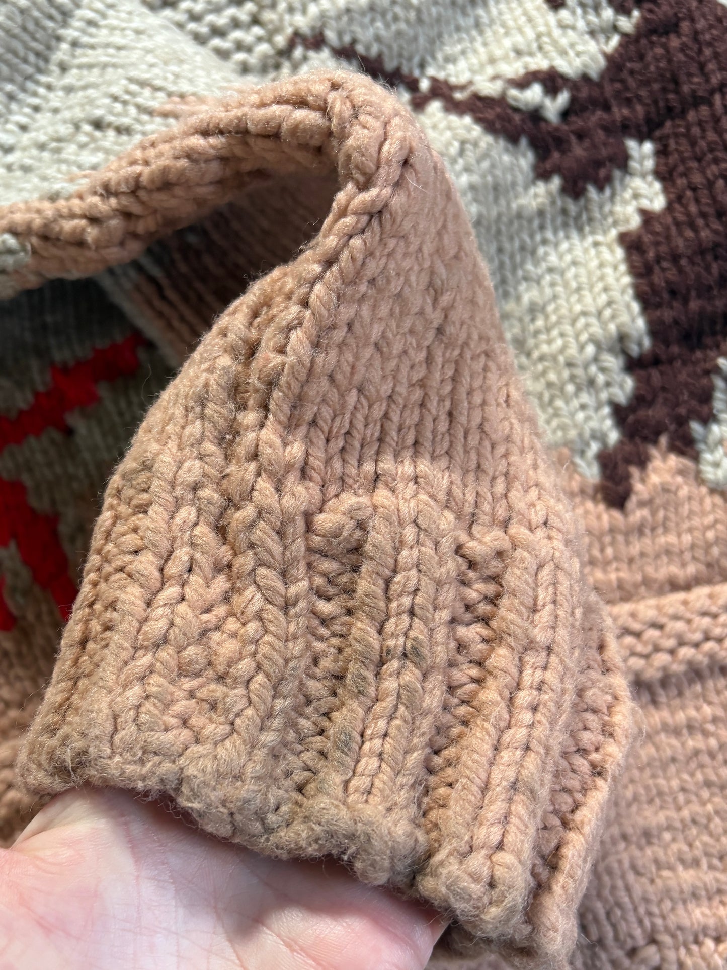 70s Hand Knit Mary Maxim “The Pheasant Hunt” Sweater