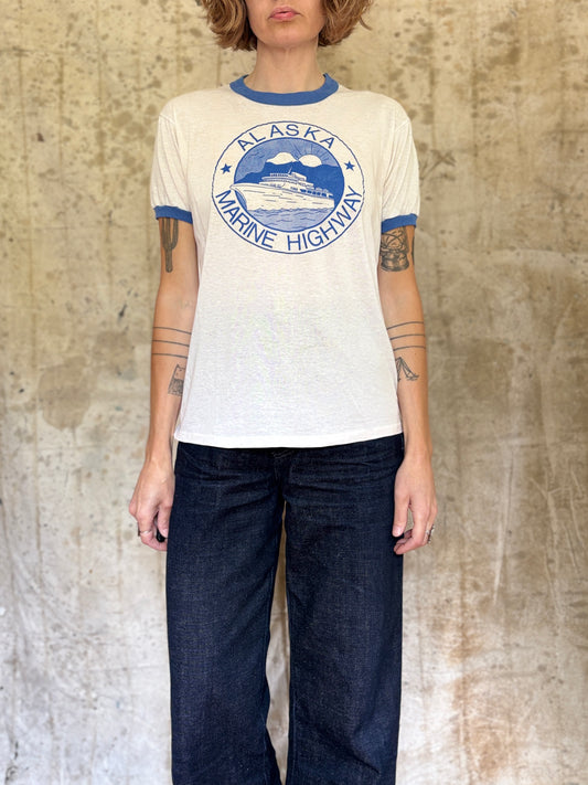 80s Alaska Marine Highway Ringer Tee
