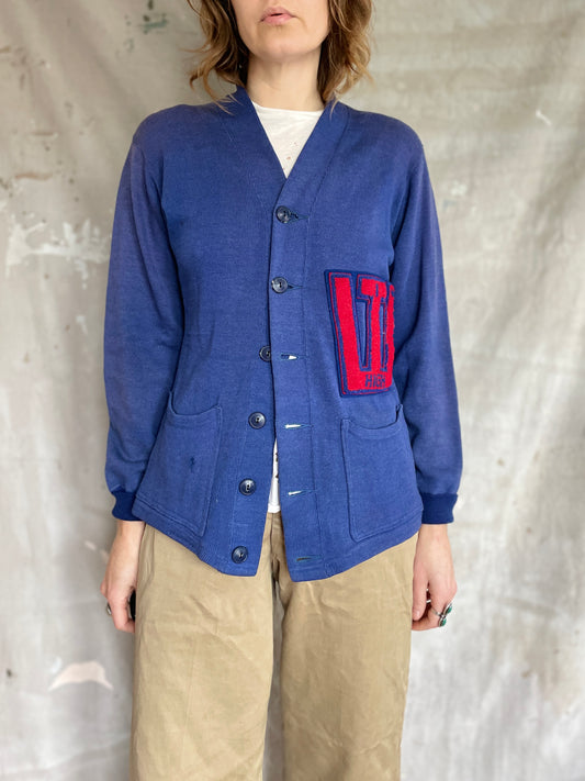 50s Blue Letterman Sweater