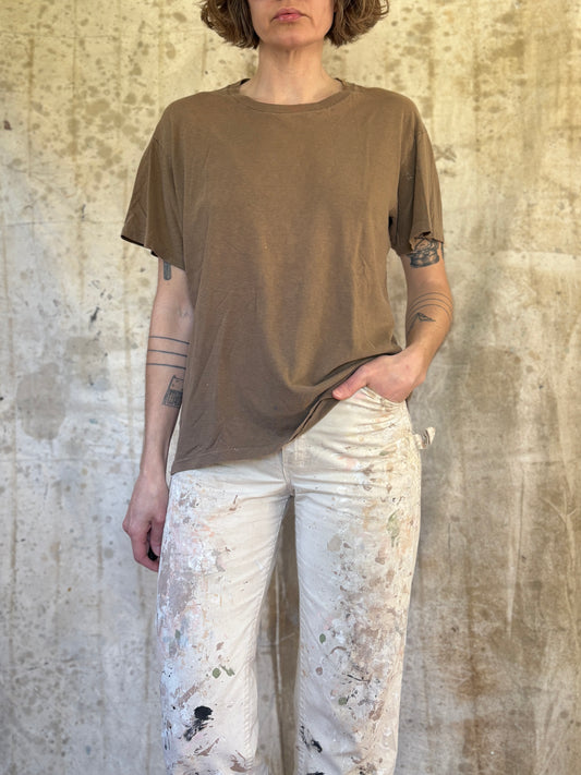 Vintage 80s Blank Brown Tee