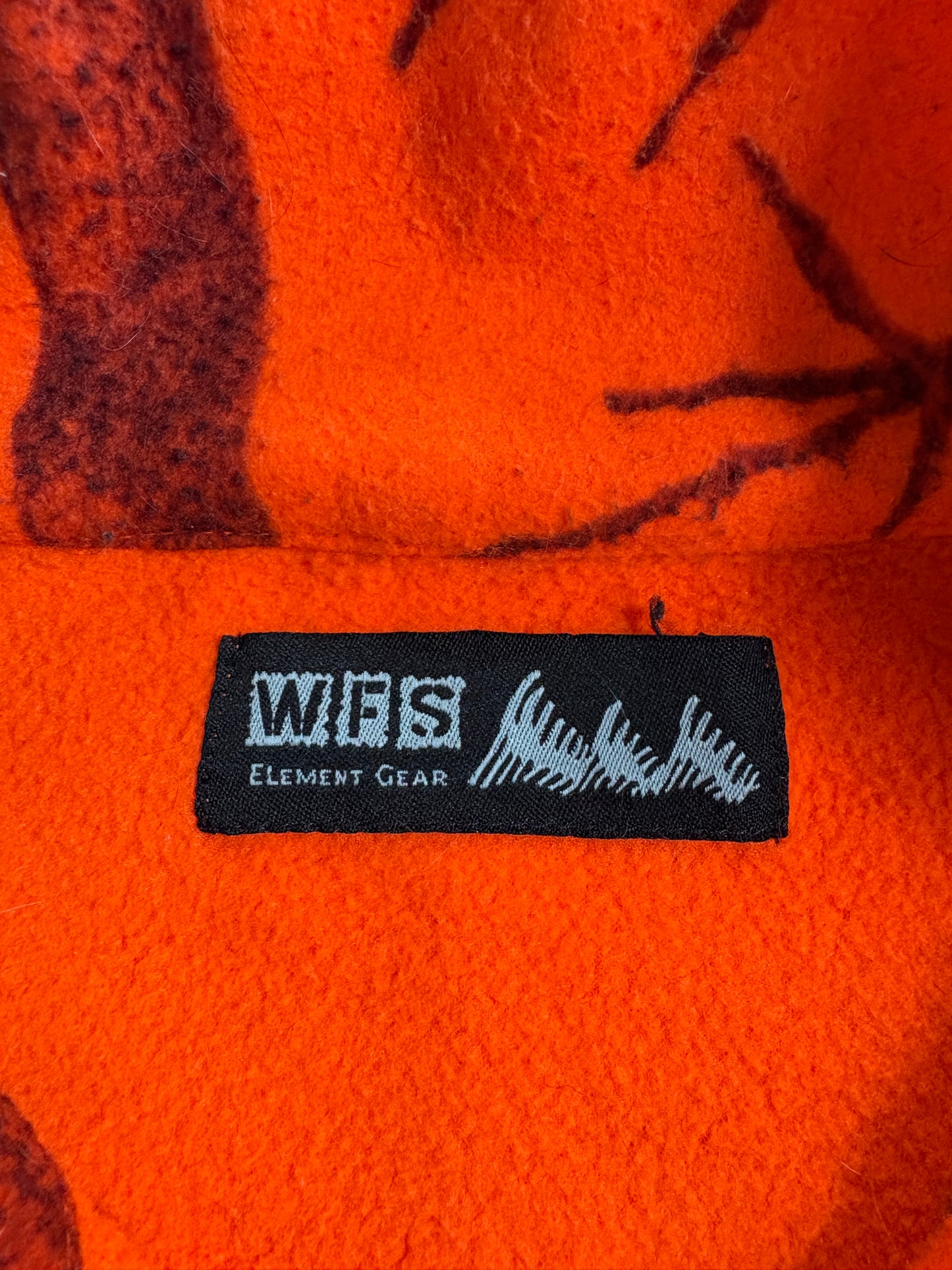 Vintage 90s/Y2K WFS Fleece Safety Orange Camo Vest