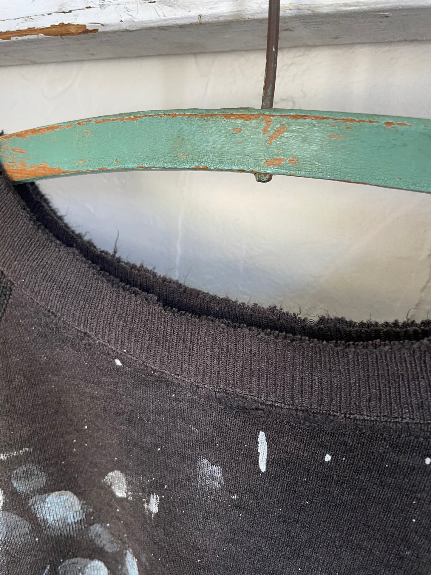 80s Black Paint Stained Sweatshirt