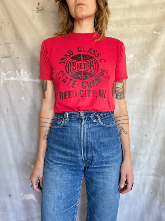1980 Reed City, MI. Basketball State Champs Tee