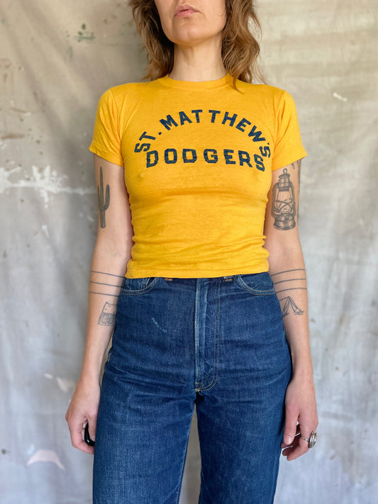50s Champion Running Man St. Matthew’s Dodgers Tee