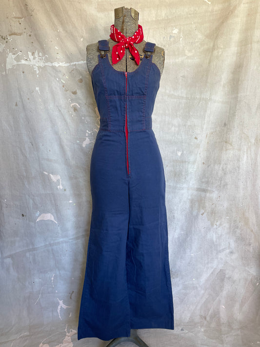 70s Wide Leg Jumpsuit Overalls