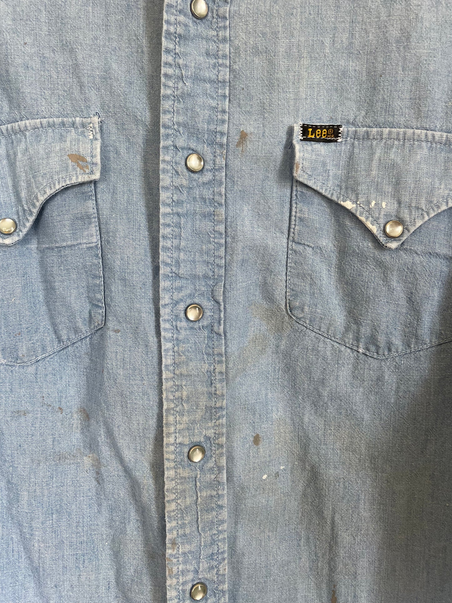 70s Lee Pearl Snap Chambray Shirt