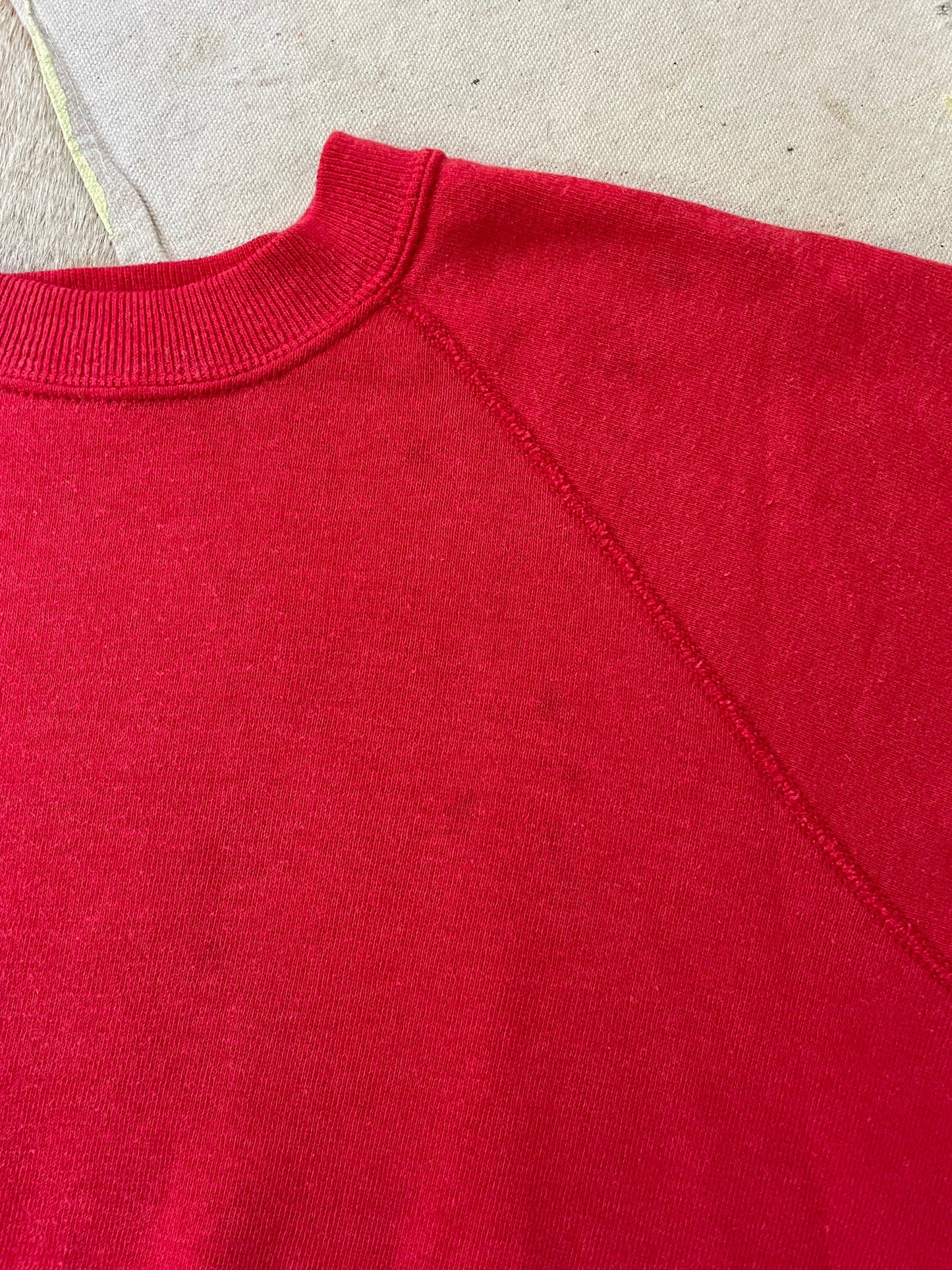 70s Blank Red Short Sleeve Sweatshirt