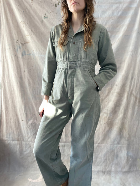 40s/50s Green Gray HBT Coveralls
