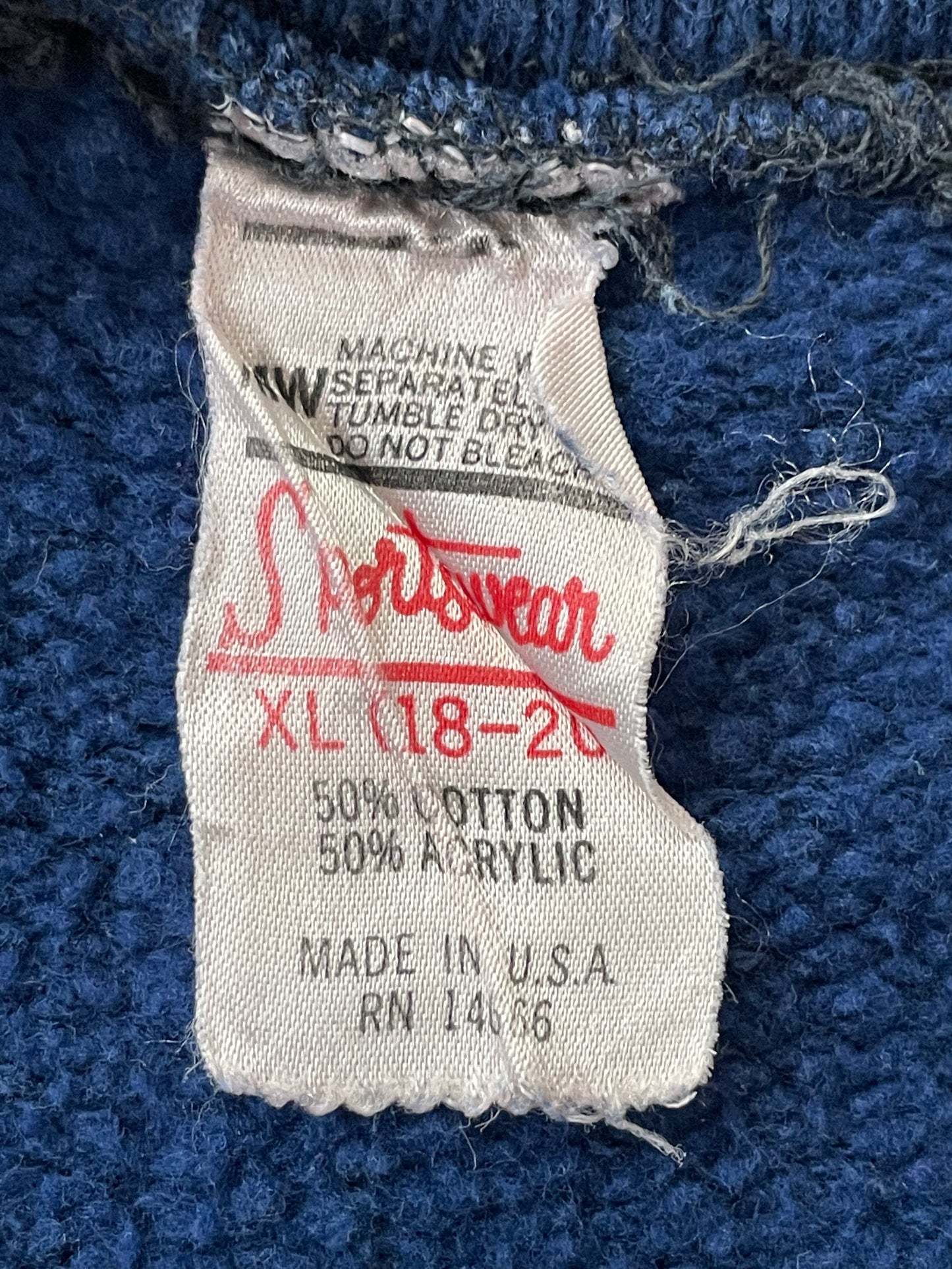 70s Blank Navy Blue Sweatshirt