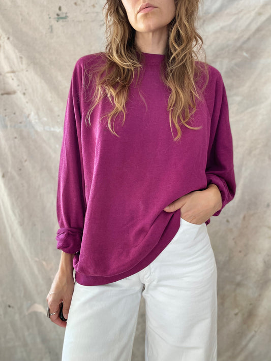 80s Blank Dark Fuchsia Sweatshirt