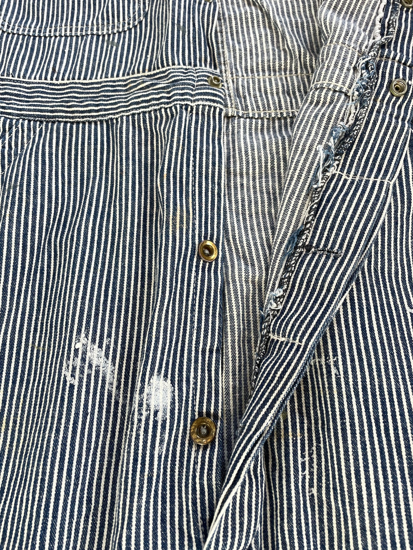 50s Blue Top Sanforized Hickory Stripe Coveralls