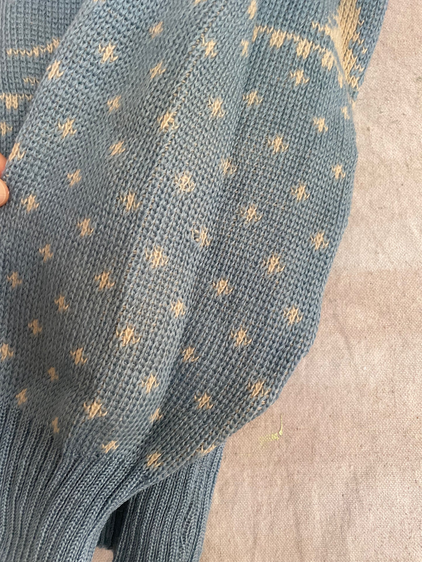 40s/50s Jersild Skiers Holiday Sweater Baby Blue