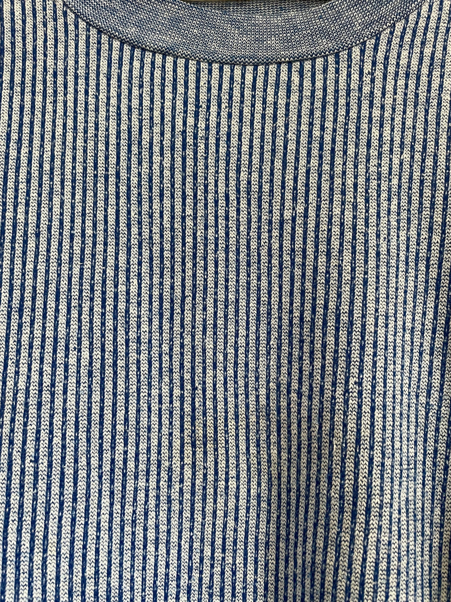 60s Blue And White Striped Sweatshirt