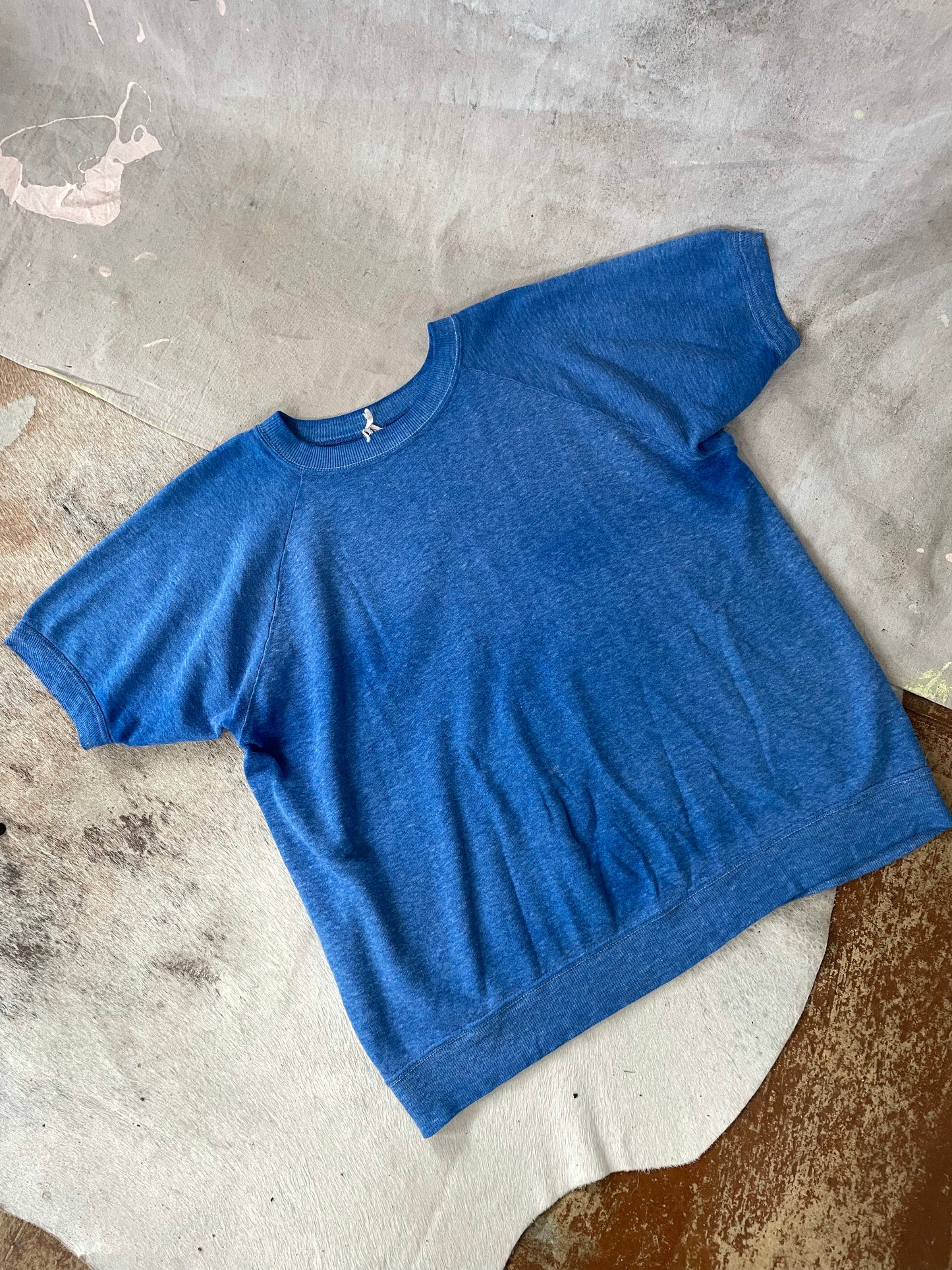 Azure Blue Short Sleeve Sweatshirt