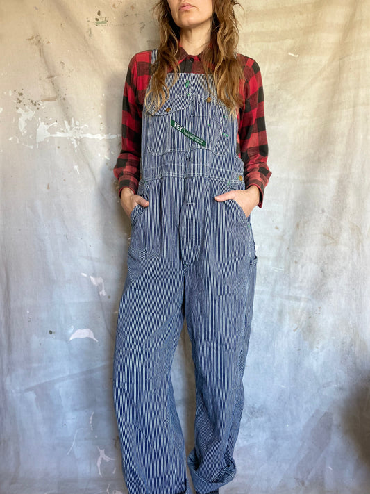 80s Key Imperial Hickory Stripe Overalls