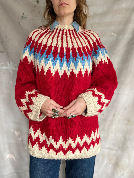 70s Greek Ski Sweater