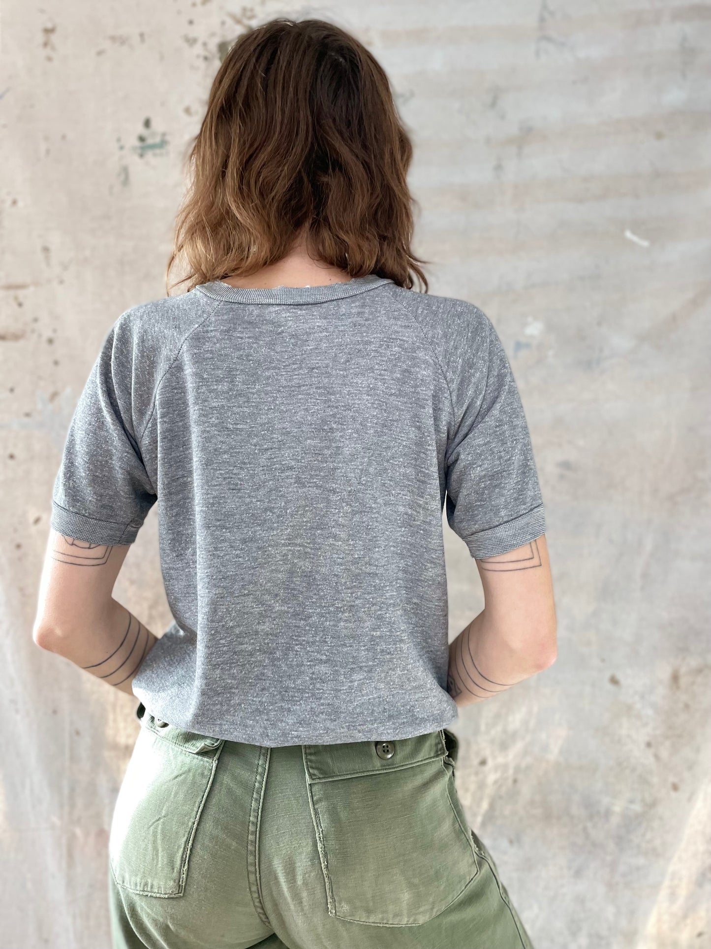 Heather Grey Short Sleeve Sweatshirt