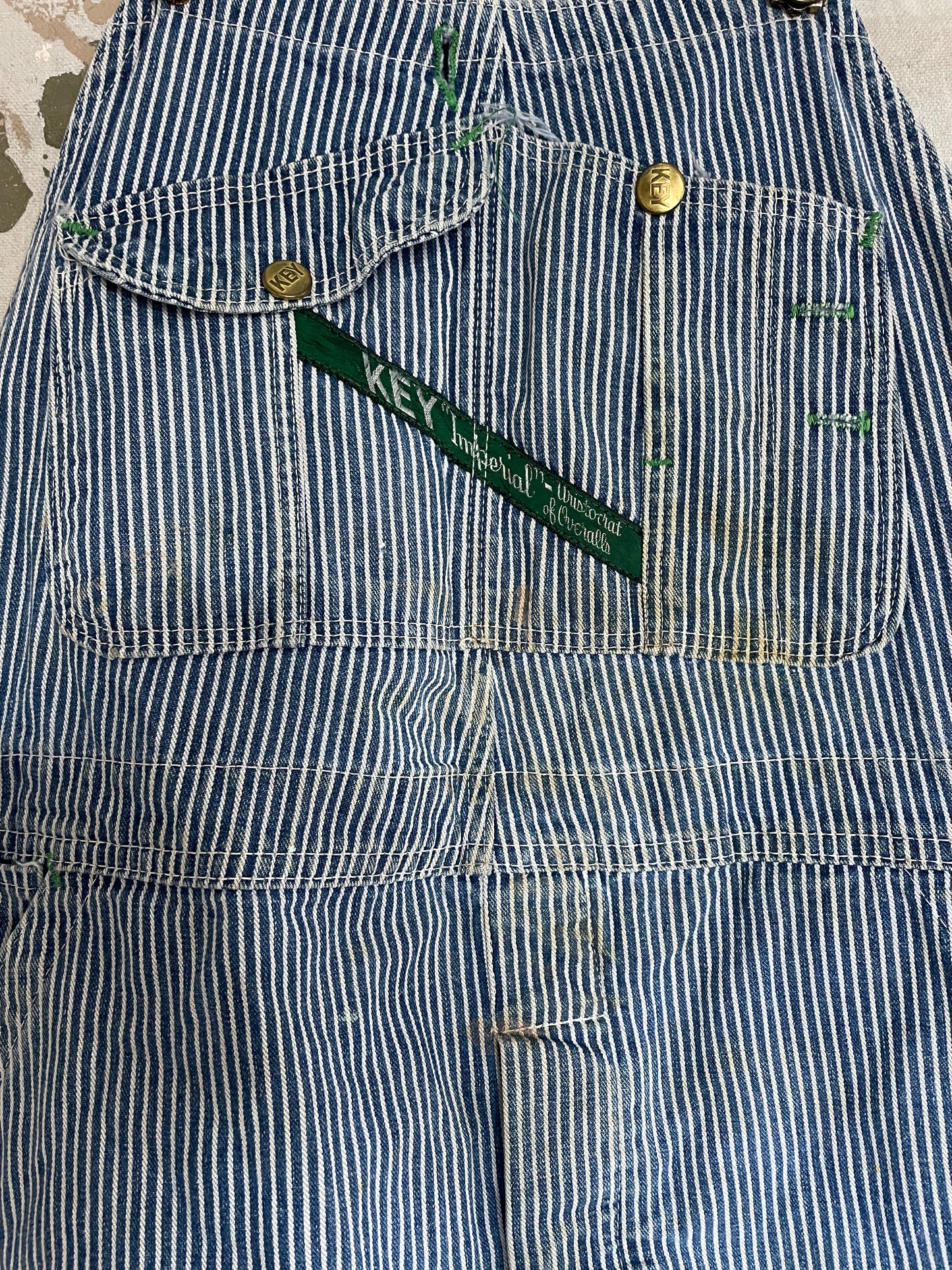 70s Key Imperial Hickory Stripe Overalls