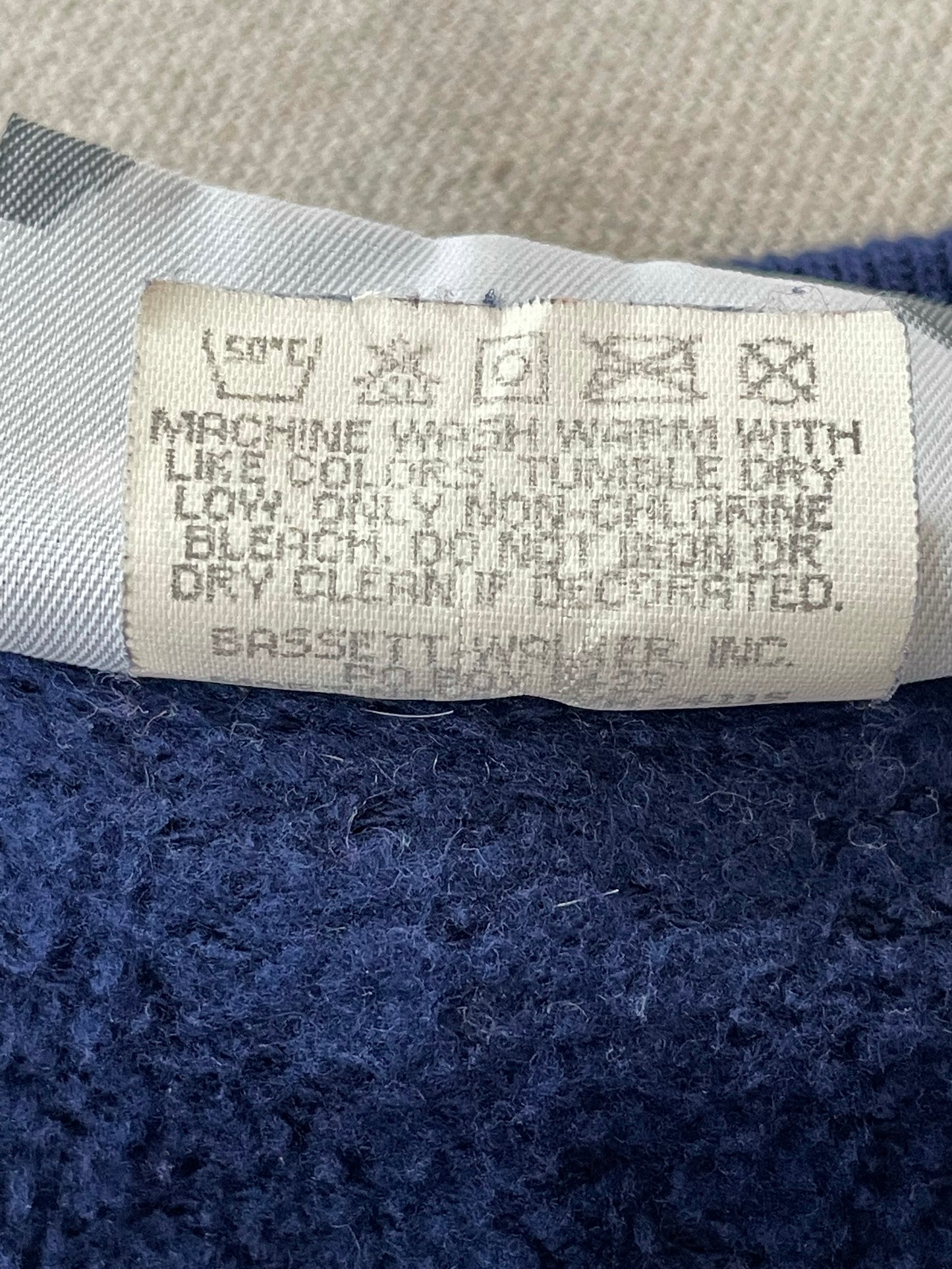 80s Navy Blue Short Sleeve Sweatshirt