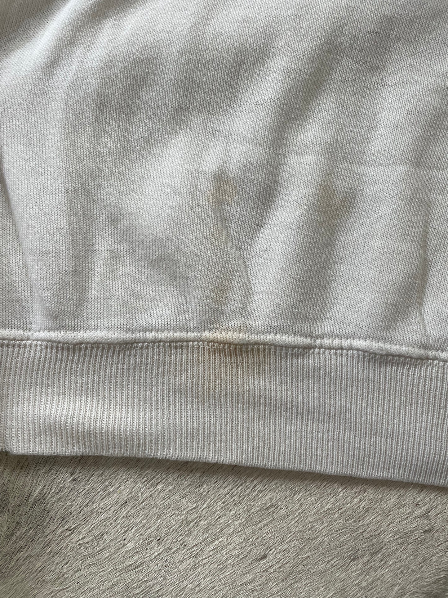 80s Thrashed Paper Thin White Sweatshirt