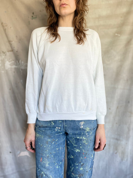 80s Blank White Sweatshirt