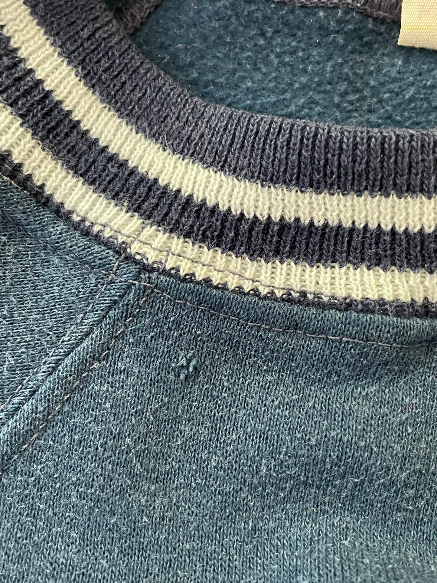 60s Navy Blue Ringer Style Sweatshirt