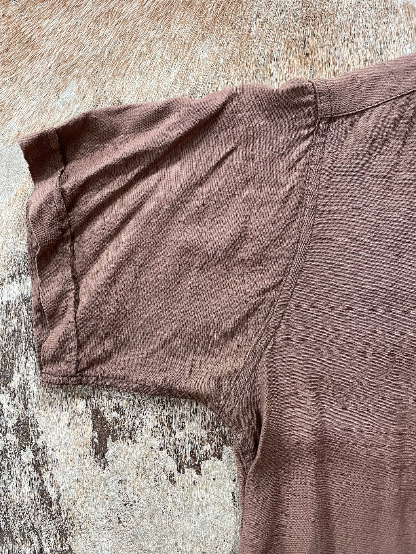 60s Milk Chocolate Rayon Blouse
