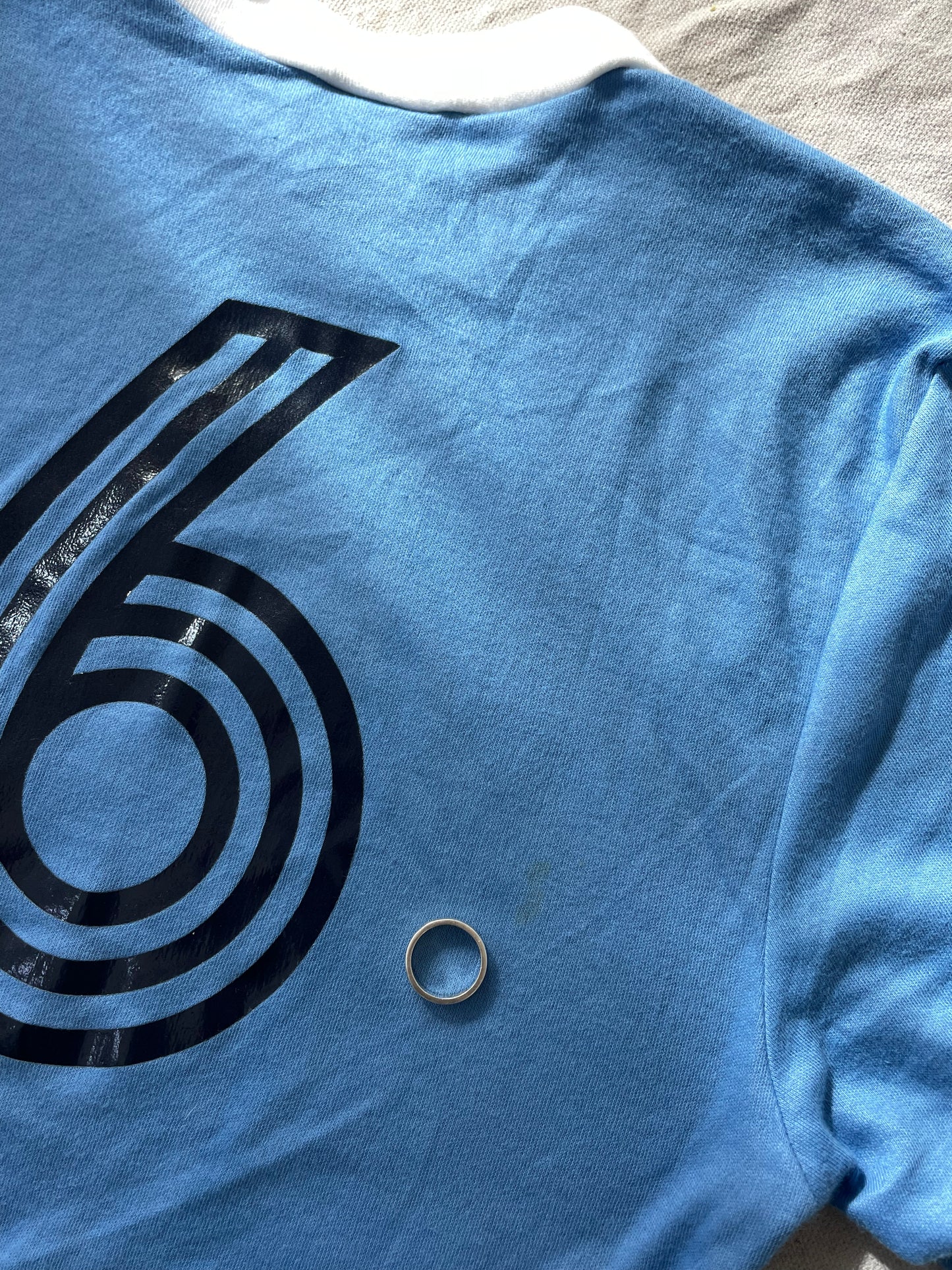 80s/90s Blue Number 6 Ringer Tee