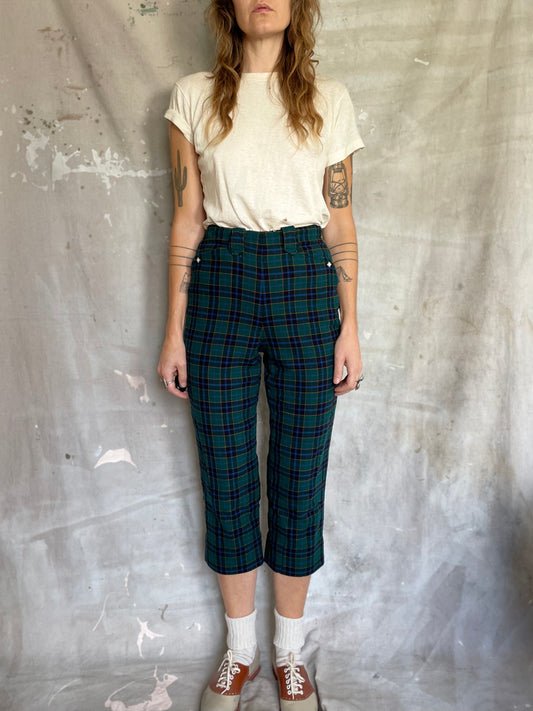 60s Levi’s Short Horn Side Zip Plaid Slacks