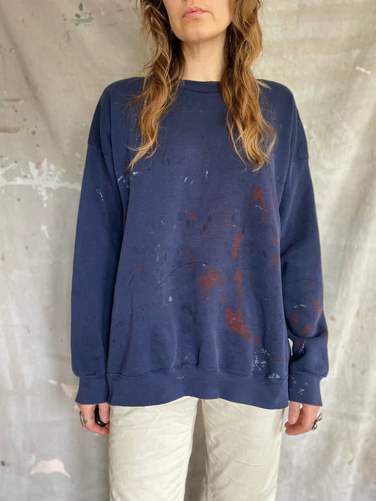 90s Painted Blue Sweatshirt