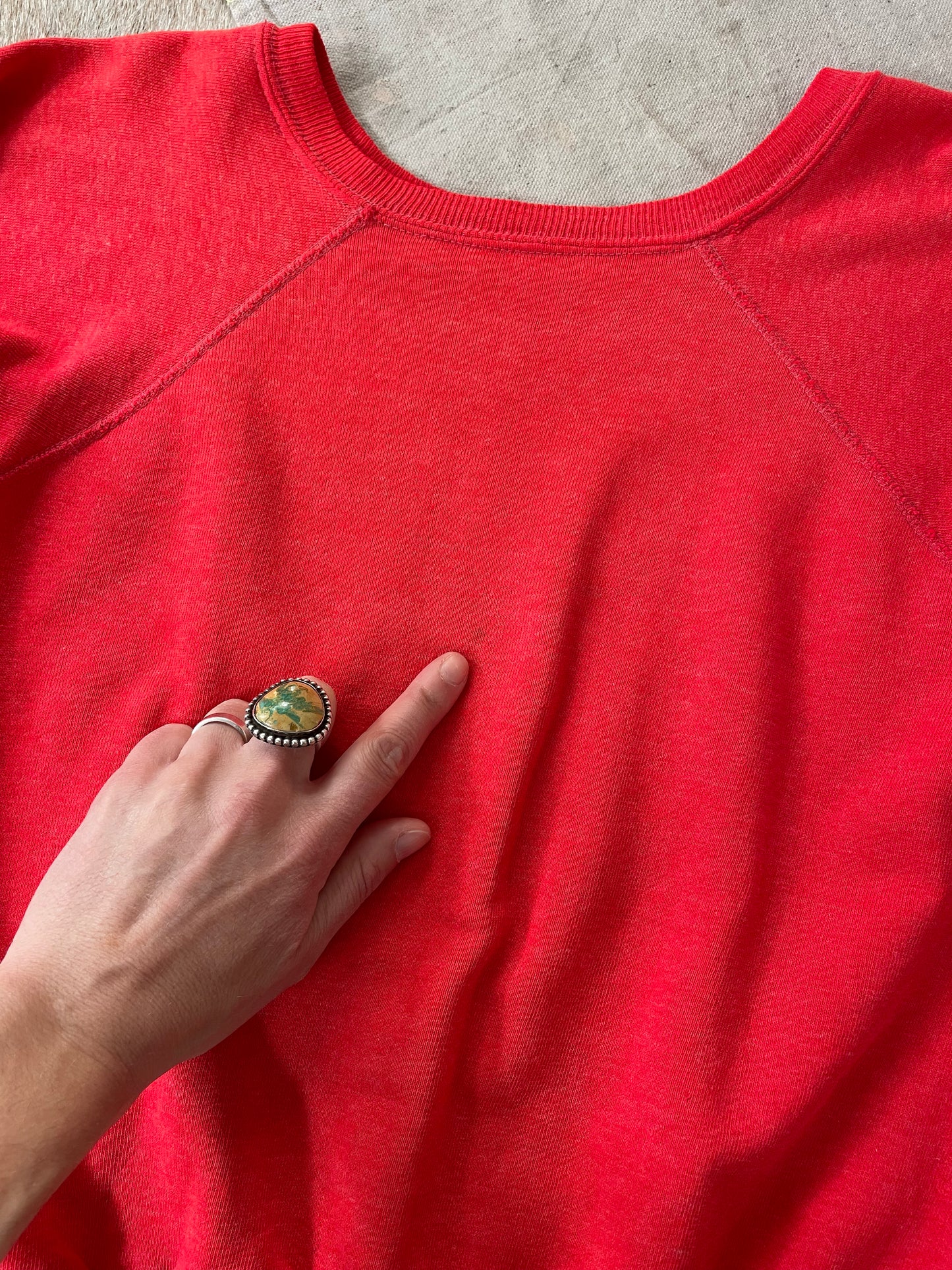 70s Blank Bright Red Sweatshirt