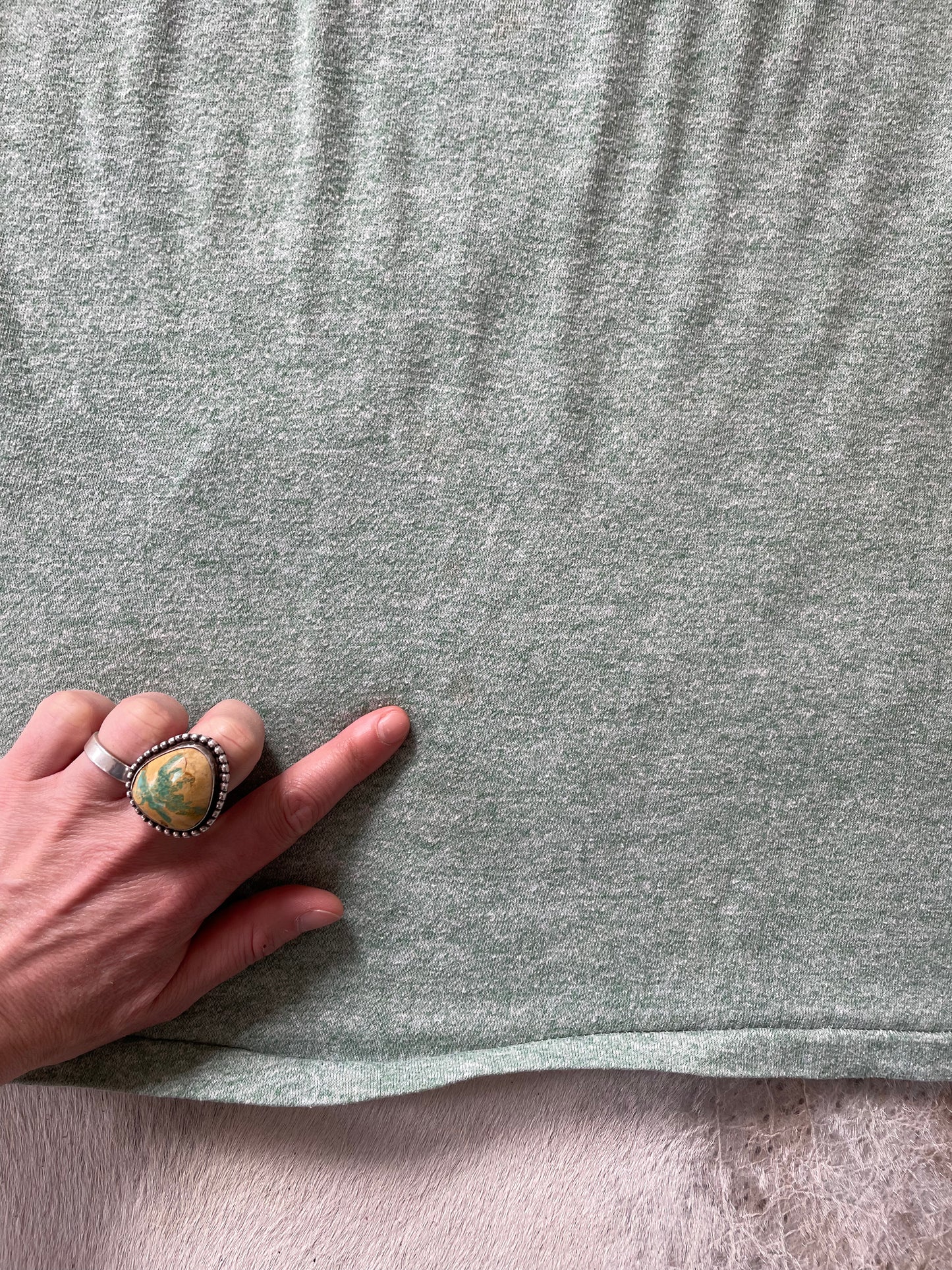 70s Russell Athletic Green Ringer Tee OHS Stencil