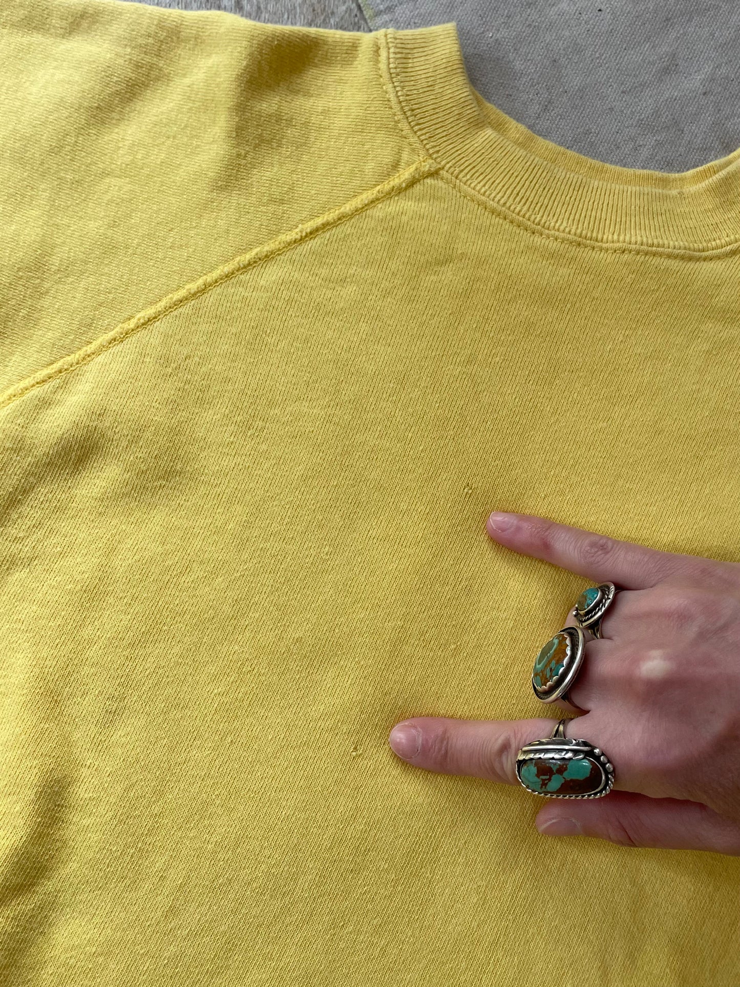 70s Blank Yellow Short Sleeve Sweatshirt