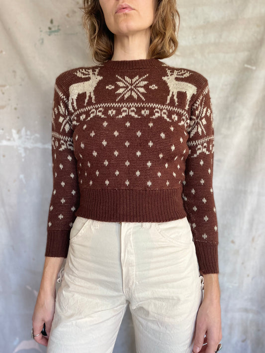 40s Jantzen Reindeer Holiday Sweater